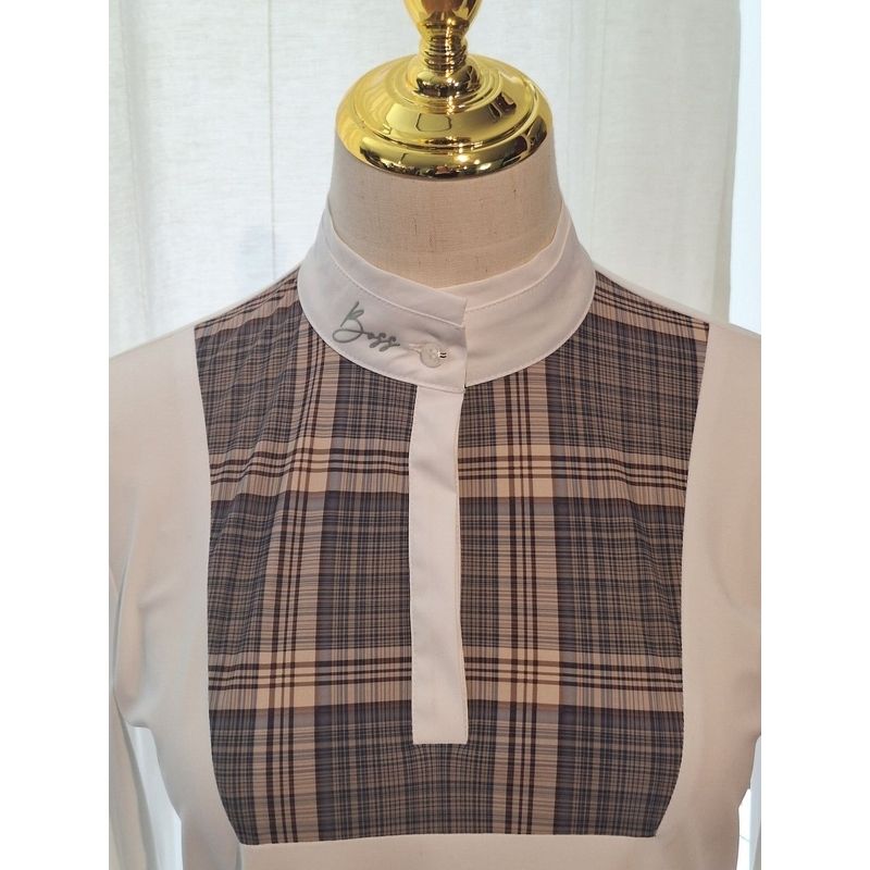 Boss Elaria Bluse - Smoking Check Hvid