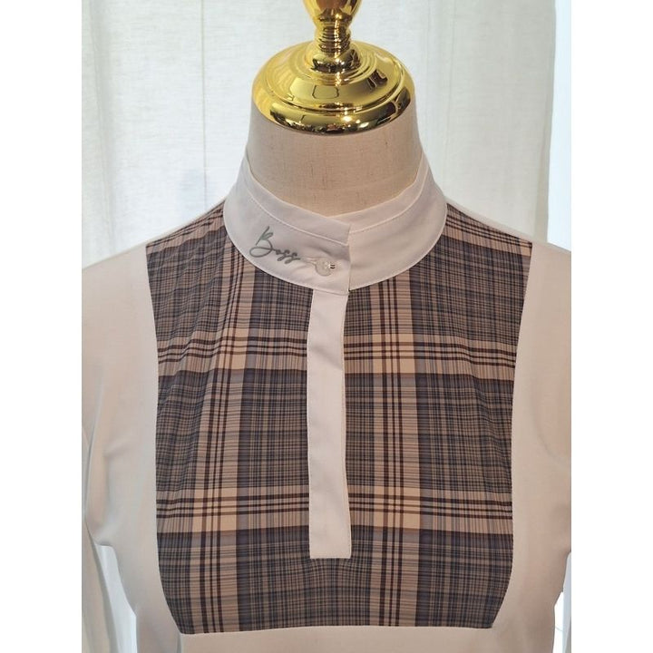 Boss Elaria Bluse - Smoking Check Hvid