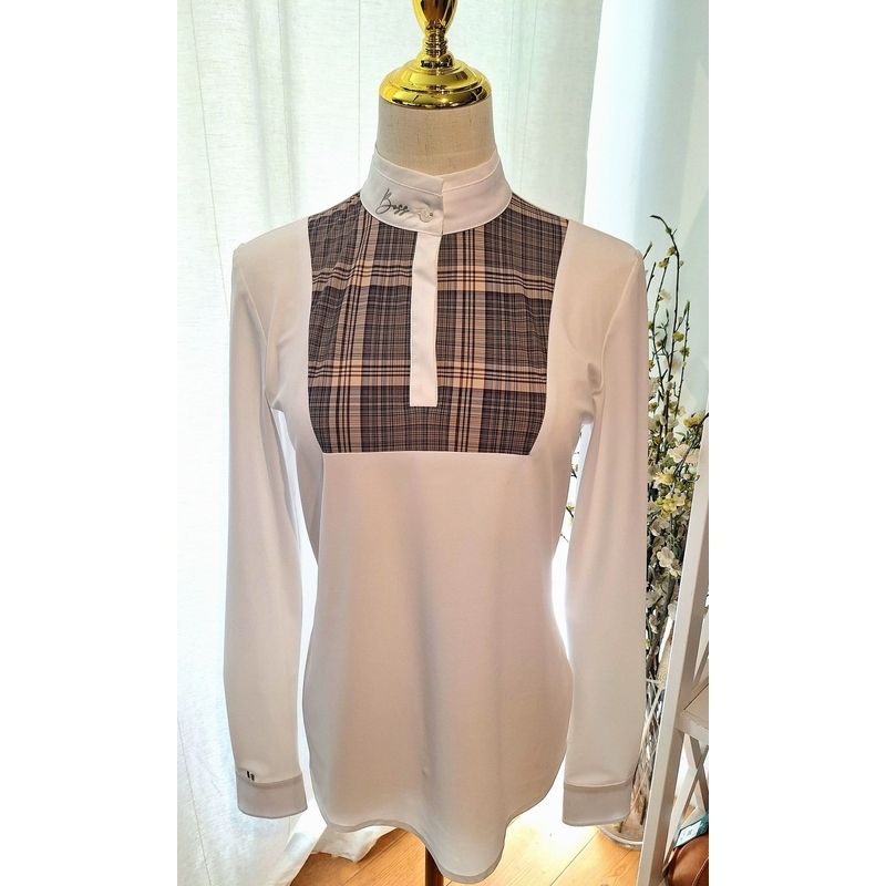 Boss Elaria Bluse - Smoking Check Hvid