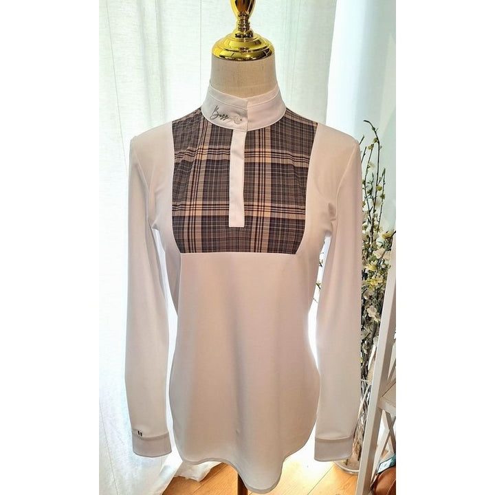 Boss Elaria Bluse - Smoking Check Hvid