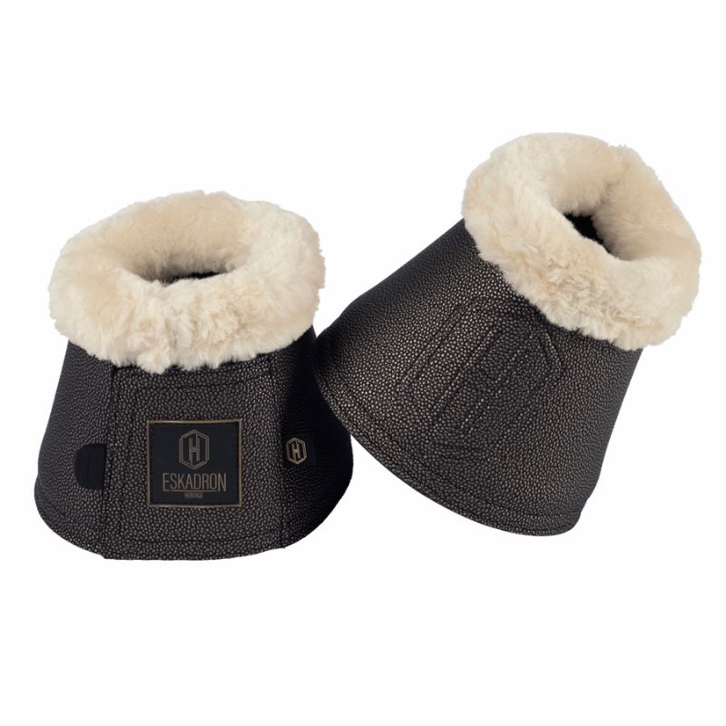 eskadron, stingray fauxfur, sort, klokker, rideudstyr,