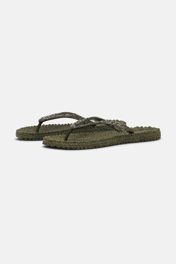 Flip Flop With Rhinestones - Army