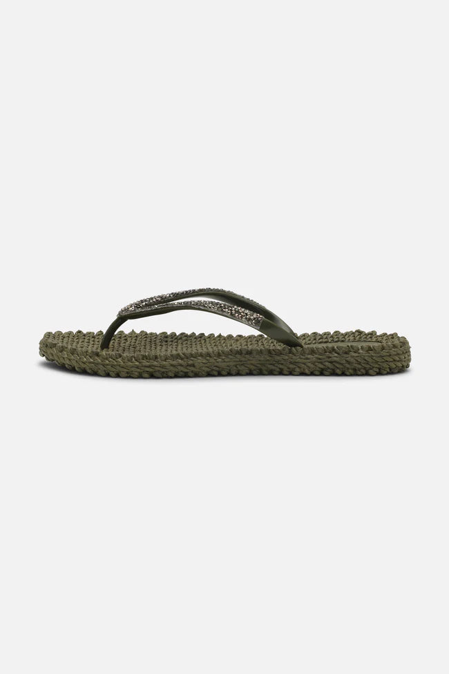 Flip Flop With Rhinestones - Army