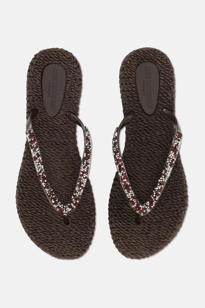 Flip Flop With Rhinestones - Prune
