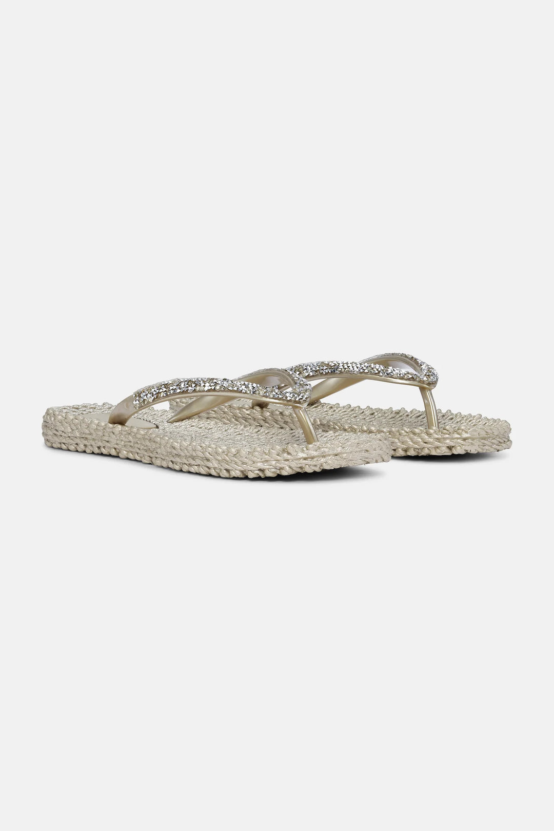 Flip Flop With Rhinestones - Platin