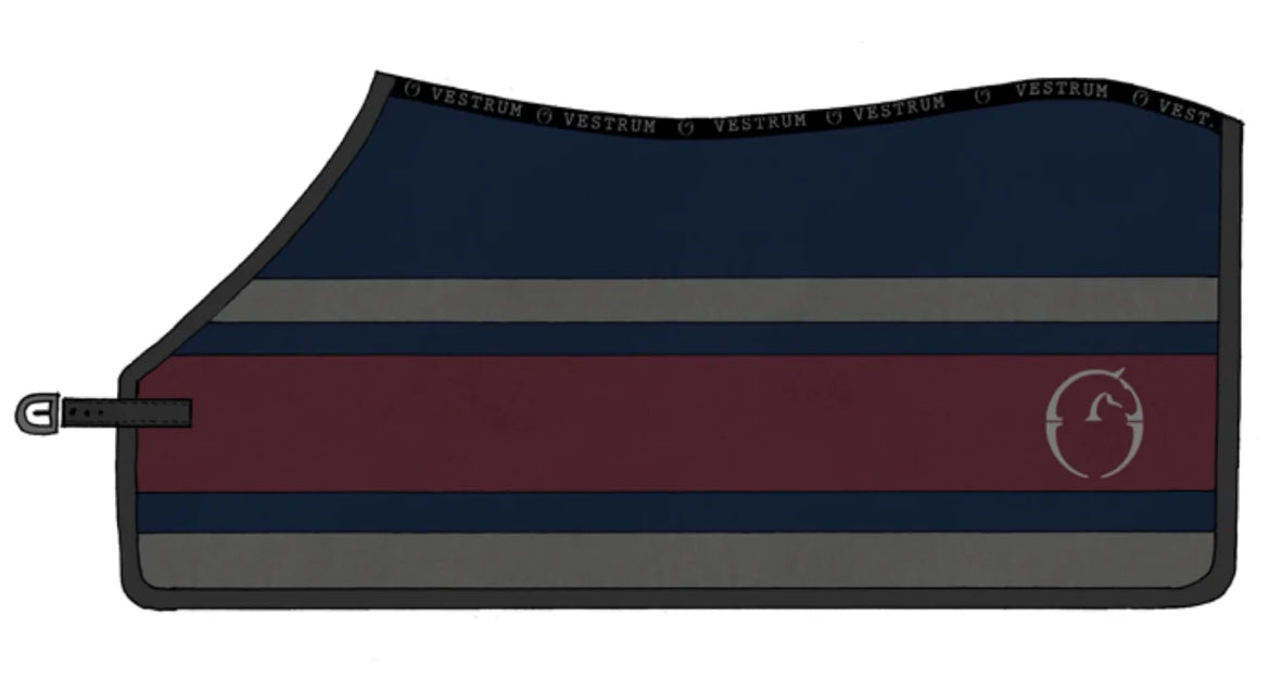 Vestrum San Martino Striped Uld Tæppe - Navy / Bordeaux