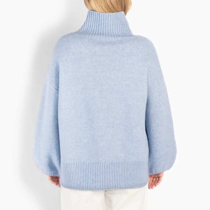 HÉST FAM Patch  Sweater - Lyseblå