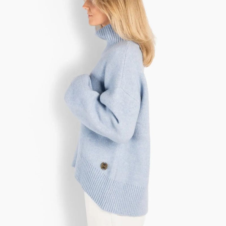 HÉST FAM Patch  Sweater - Lyseblå