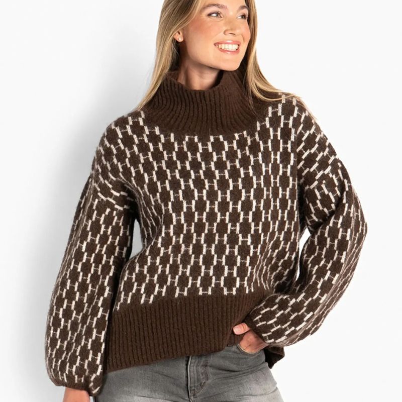 HÉST Fam New Pattern Sweater - Brun