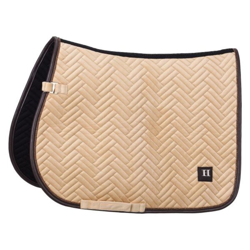 HV Polo Luxury Underlag - Champagne, sadelunderlag, springunderlag, dressurunderlag, rideudstyr, udstyr til heste, 