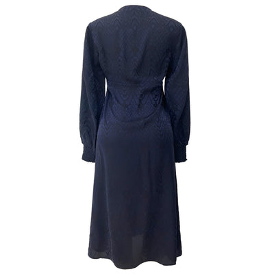 HOLLY LS DRESS - NAVY BLACK