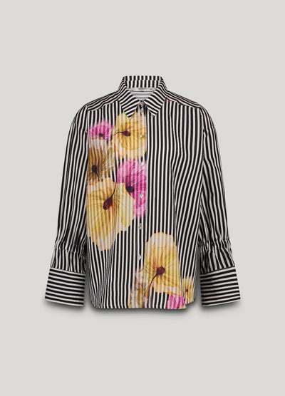 Skjorte med blomster og striber