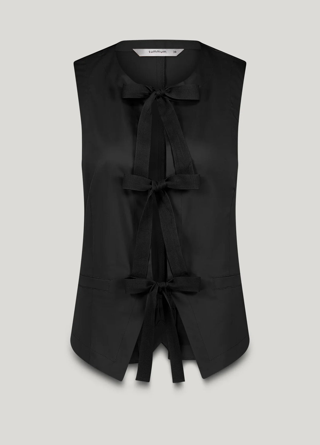 Vest med sløjfeluk - sort