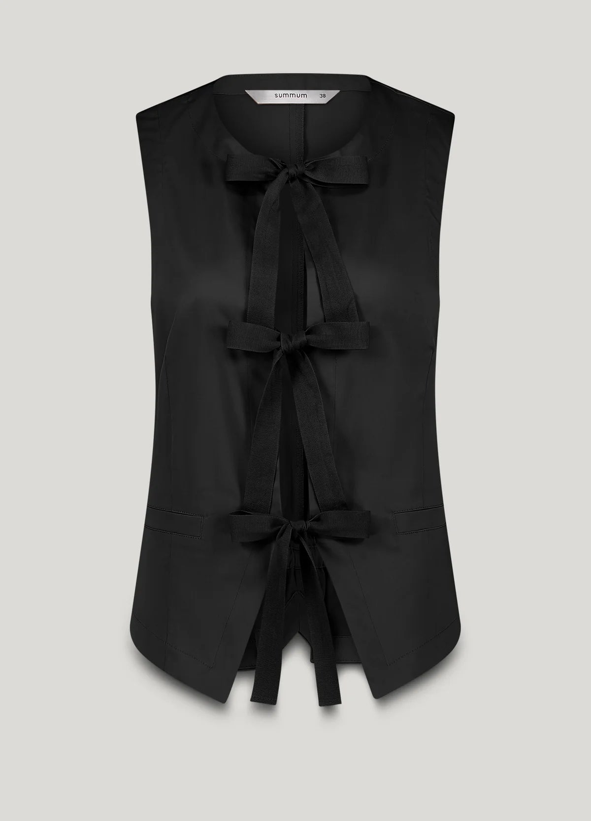 Vest med sløjfeluk - sort