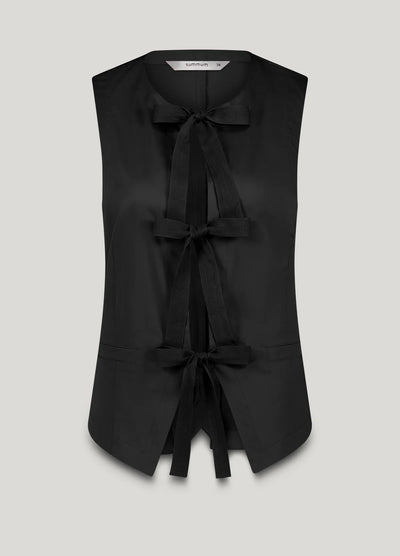 Vest med sløjfeluk - sort
