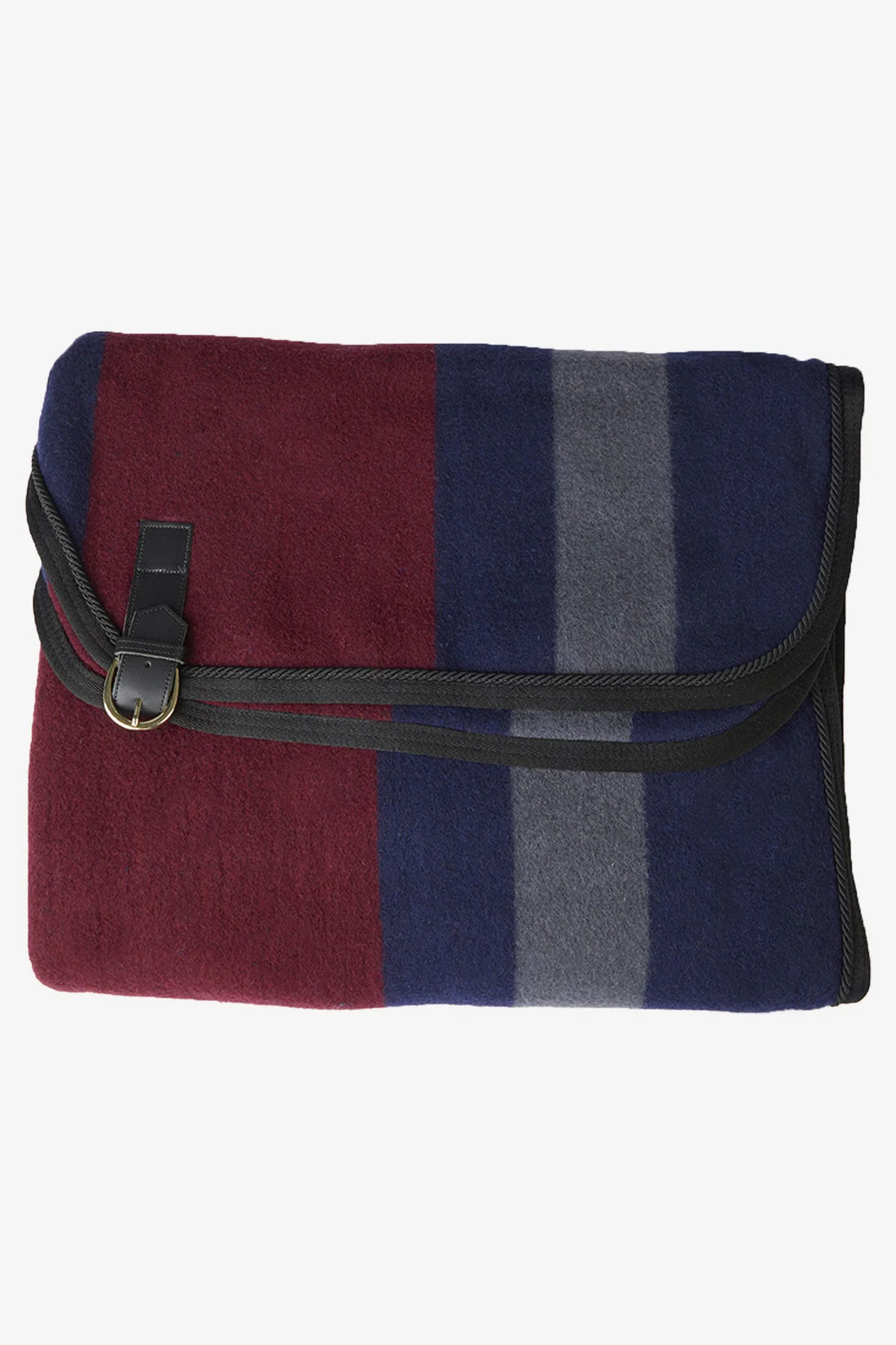 Vestrum San Martino Striped Uld Tæppe - Navy / Bordeaux