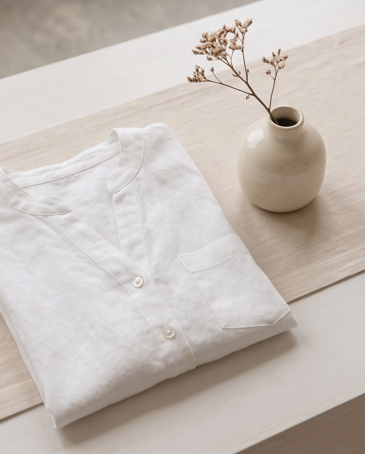 Thing Hør Skjorte T-shirt - Hvid