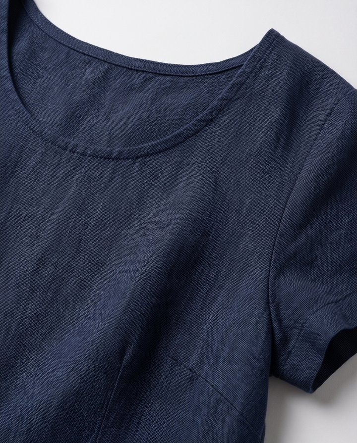Thing Hør Kortærmet Kjole - Navy