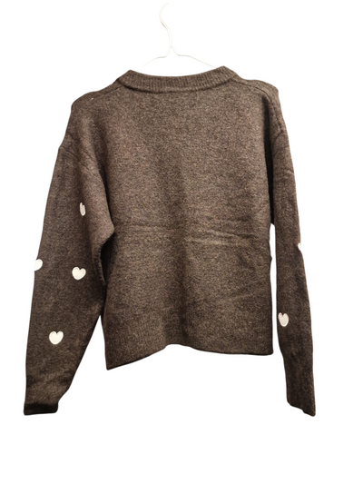 Boho Love brown heart cardigan
