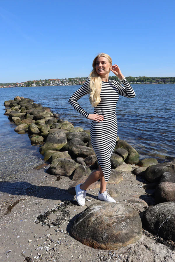 NATALIA stribet kjole