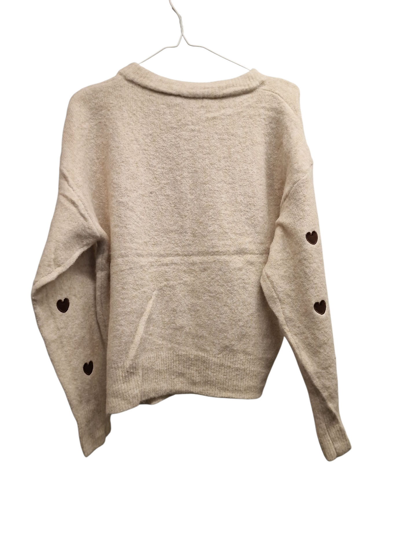 Boho Love beige heart cardigan
