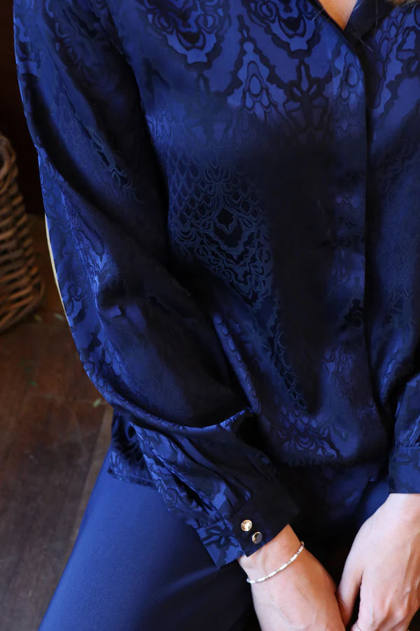 LALA LS SHIRT - NAVY BLACK