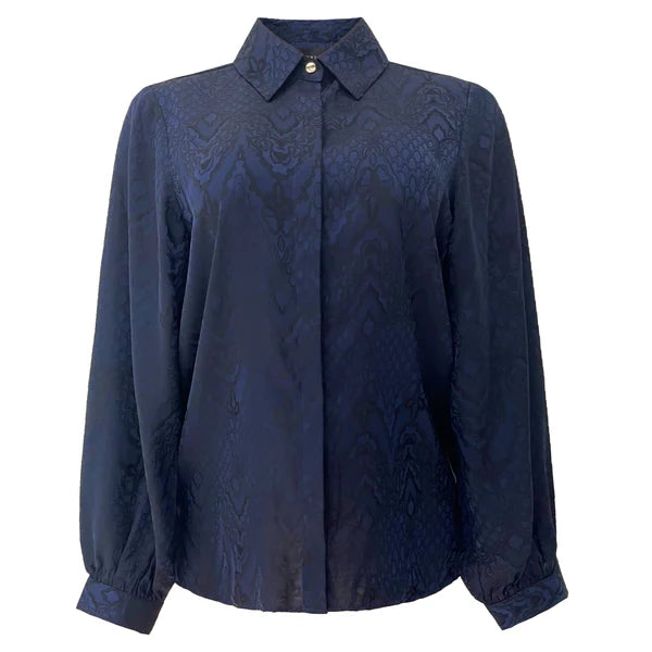 LALA LS SHIRT - NAVY BLACK