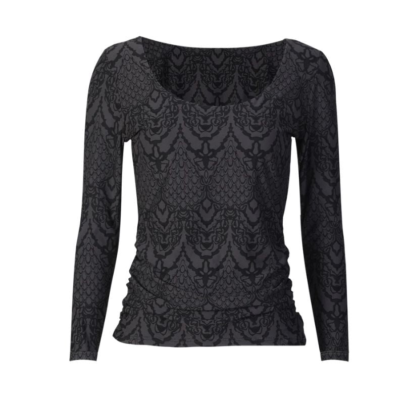 Liberte Alma Turn Top - Dark Grey Lala, tøj, top, 