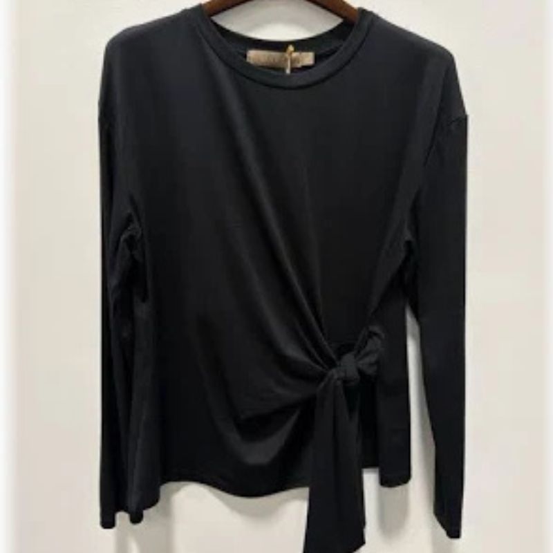 Marta - Bluse med knude -Sort