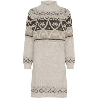 Mdc Jocelyne Strikkjole - Calce / Fango / Beige, skrik, kjole, tøj, 