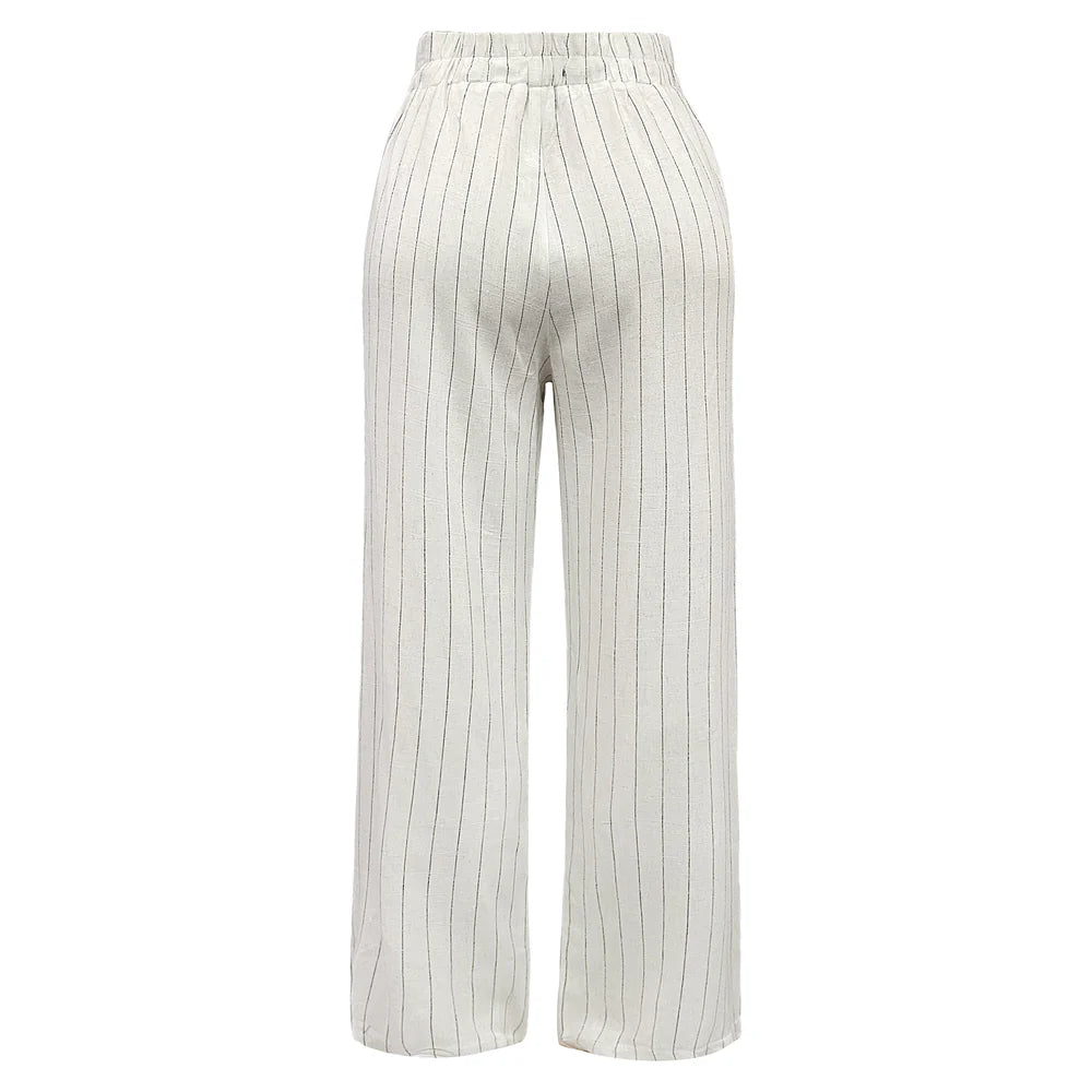 Liberte Neo Pants - Nature Pinstripe