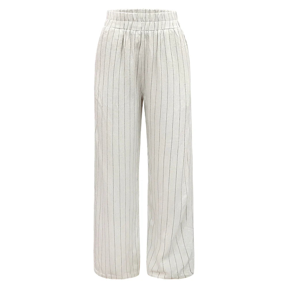Liberte Neo Pants - Nature Pinstripe