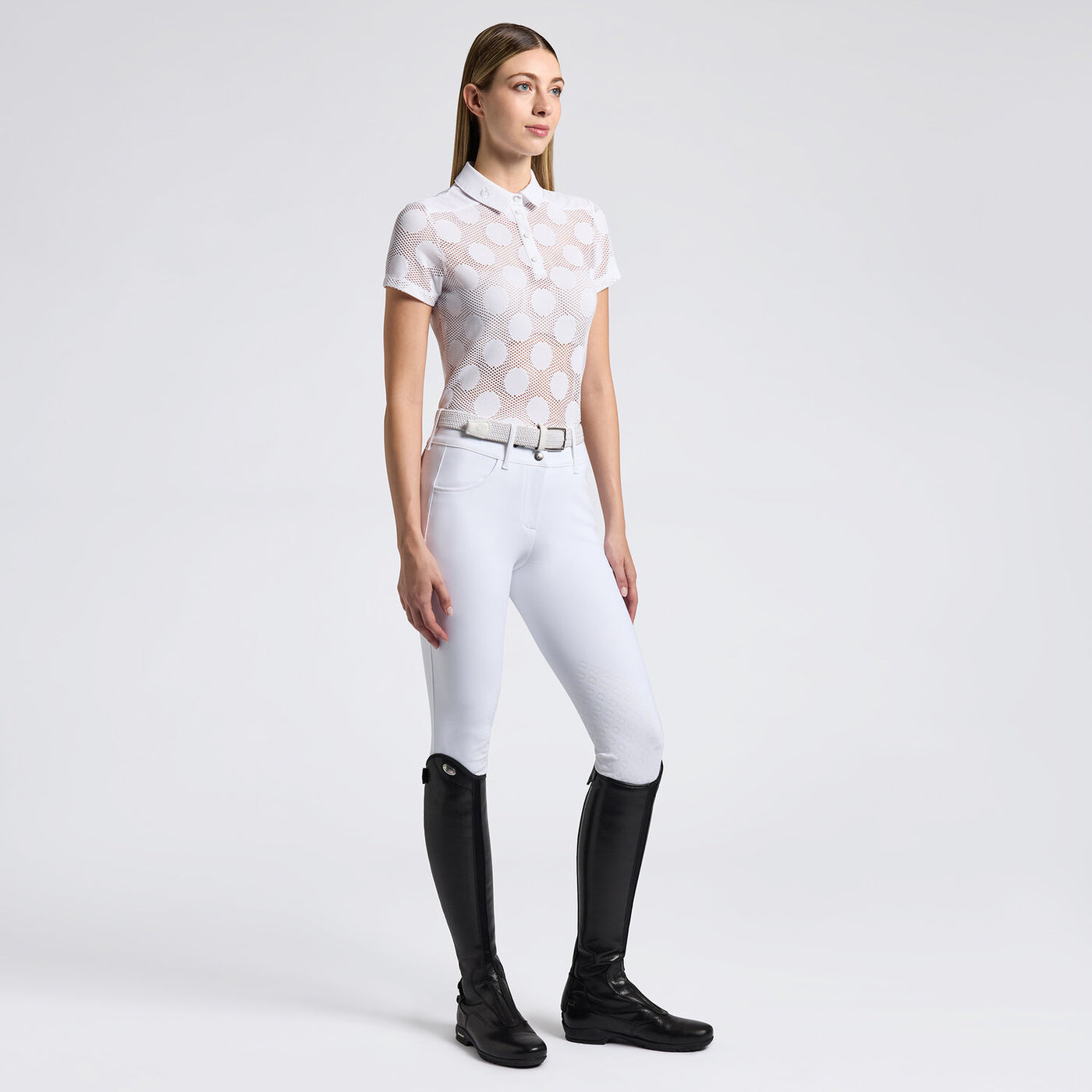CT Jacquard Trænings Polo - Hvid