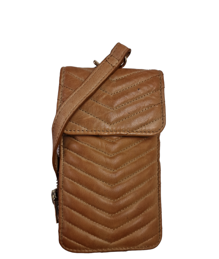 Orchid taske - Cognac w Guld