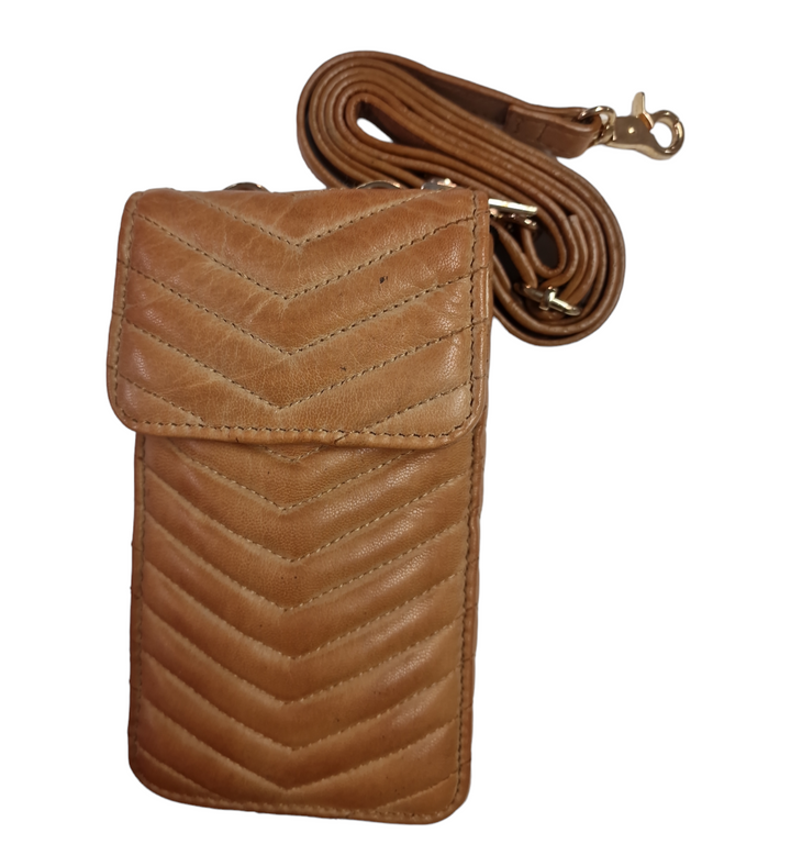 Orchid taske - Cognac w Guld