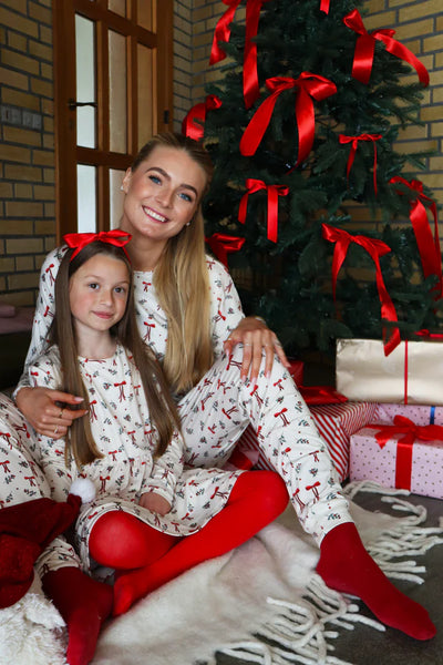 ALMA-DRESS (KIDS) - RED BOW CREME