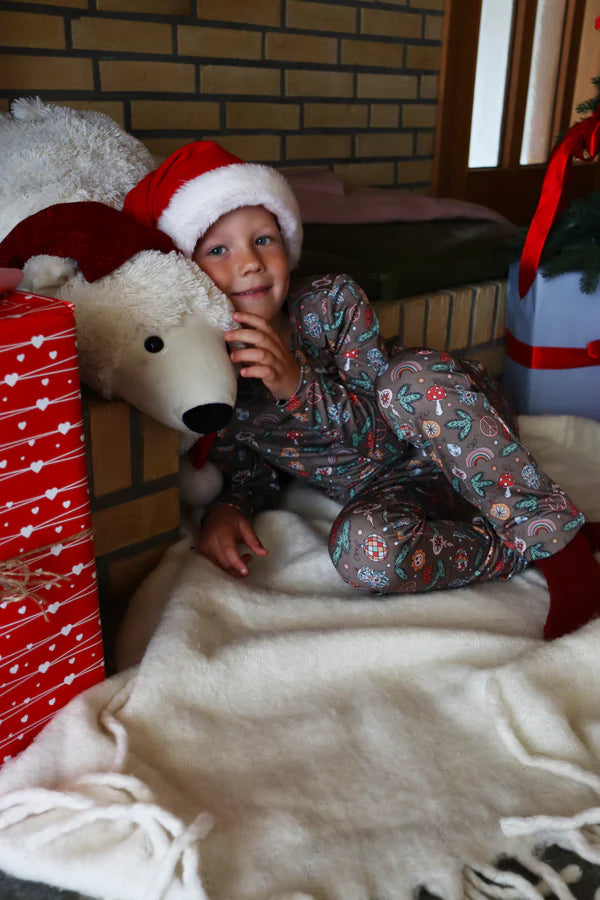 Alma T-shirt Kids - Smiley Peace brown