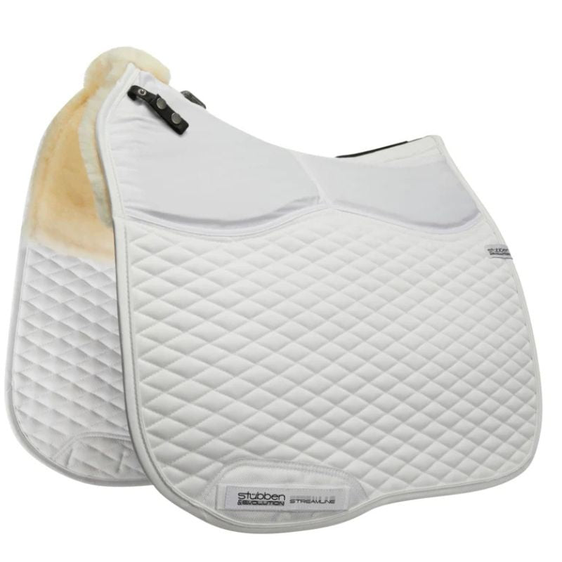 Stübben Streamline Adjuster Lambswool Pad Dressur - Hvid