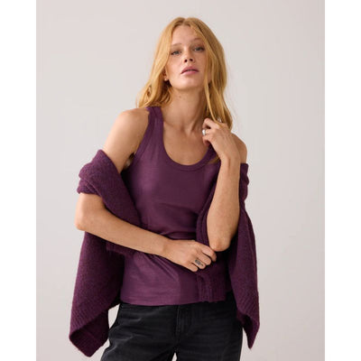 Summum Rib Tanktop - WineBerry, tanktop, toppe, top, tøj, tøj til kvinder, 