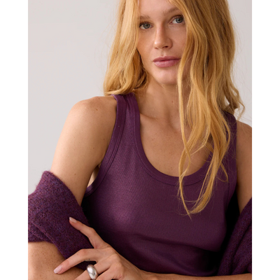Summum Rib Tanktop - WineBerry, tanktop, toppe, top, tøj, tøj til kvinder, 