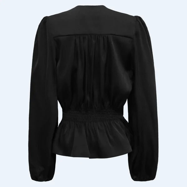 TIKI-LS-TWIST-BLOUSE - BLACK