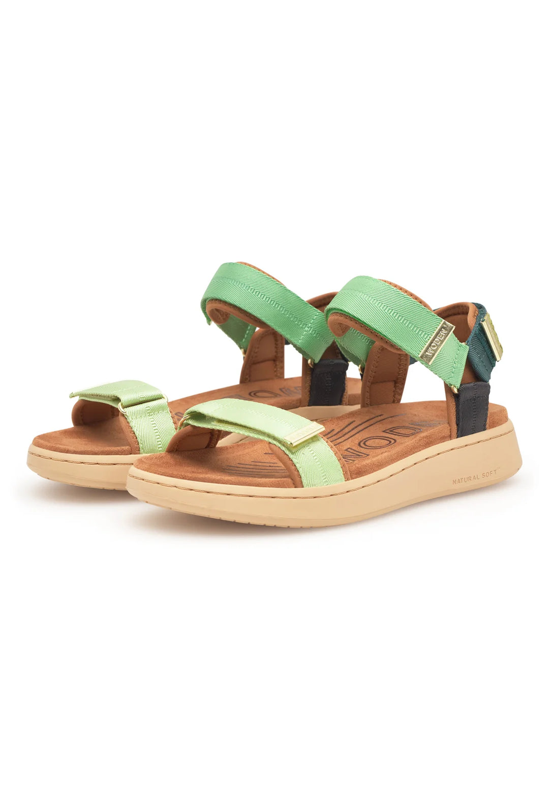 Woden Line sandal  - Apple Green Multi