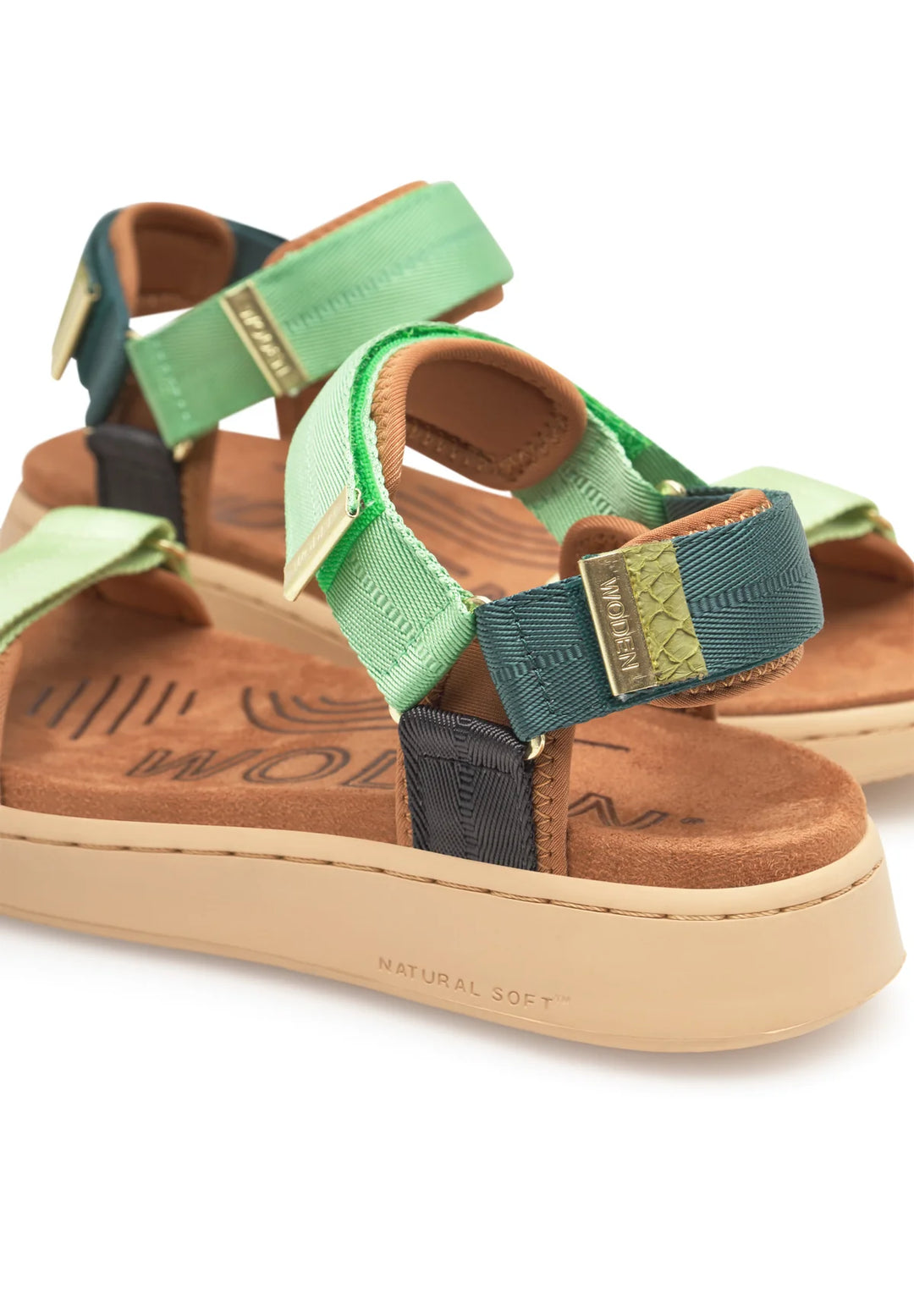 Woden Line sandal  - Apple Green Multi