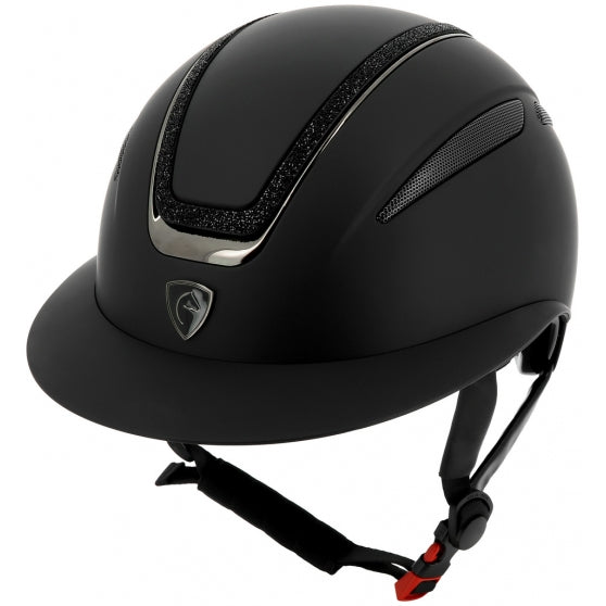 Equitheme Casque Agris Noir Lamé - Sort, ridehjelm, rideudstyr,