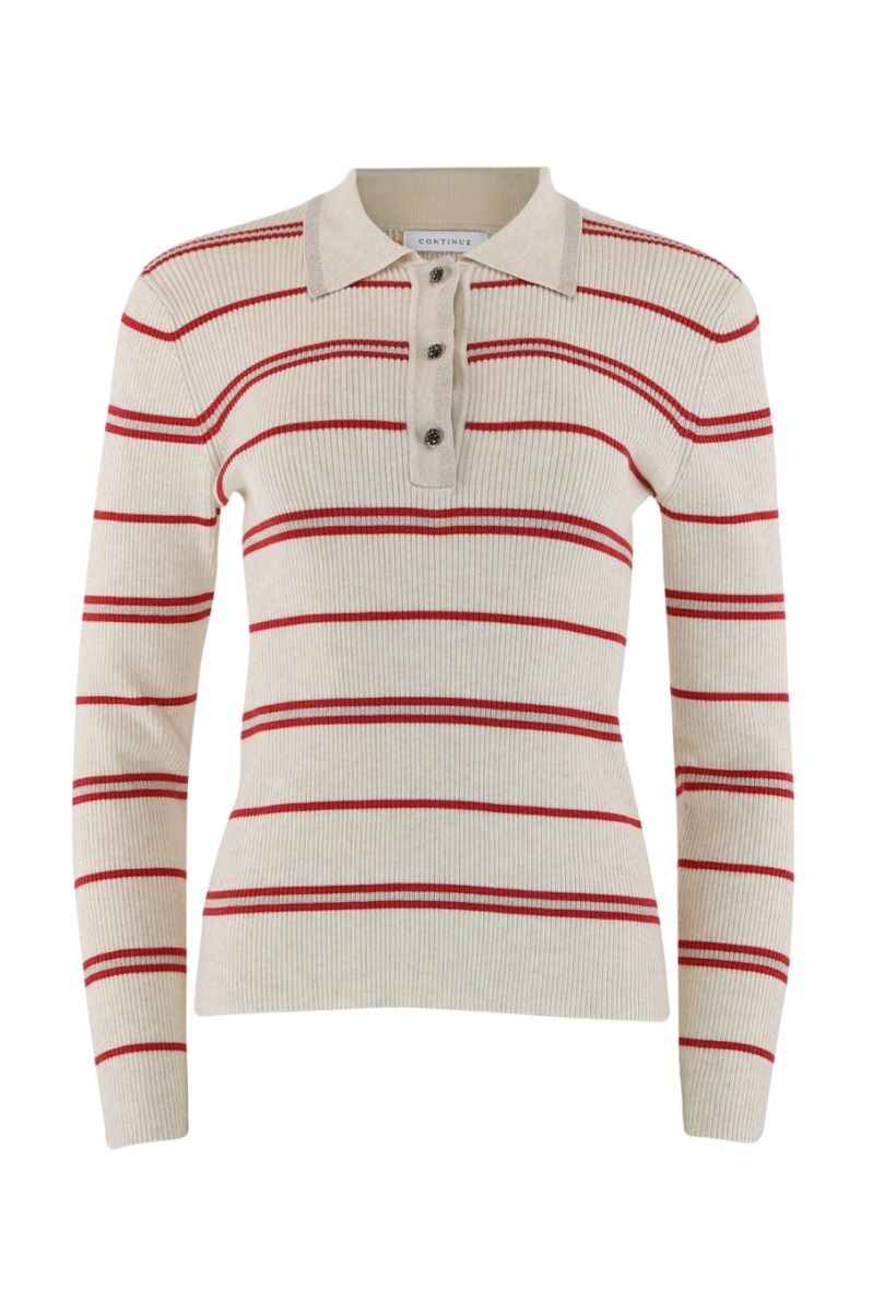 Continue Eva polo knit stripe