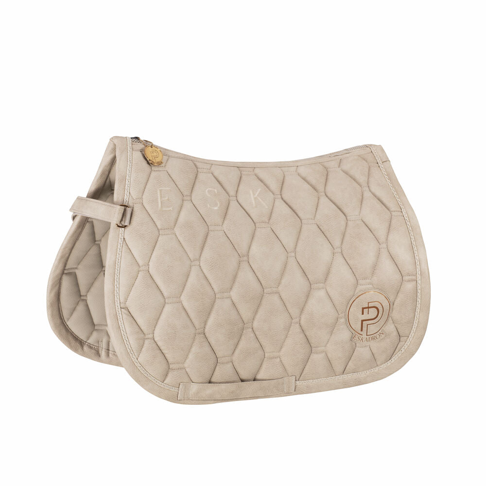 Eskadron platinium metallic faux leather, dressurunderlag, underlag, til hest og rytter, rideudstyr 