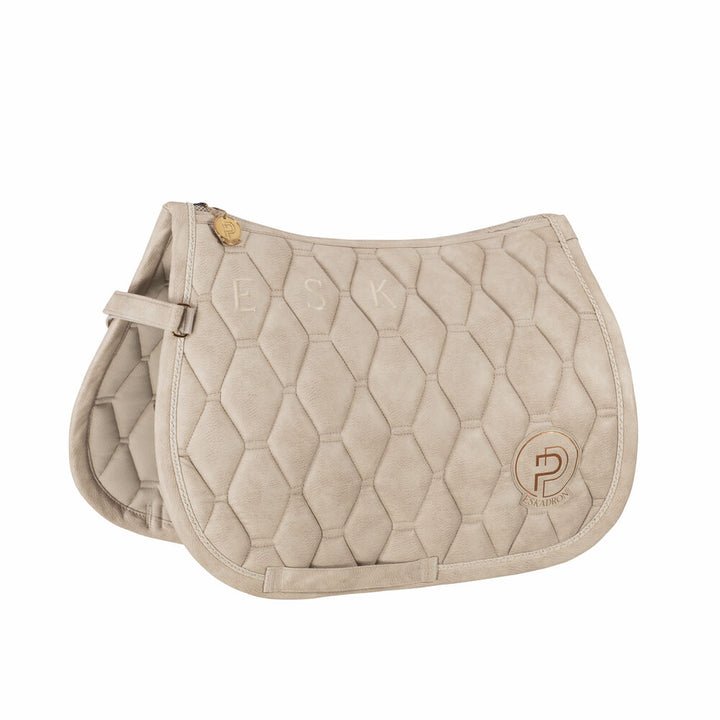 Eskadron platinium metallic faux leather, dressurunderlag, underlag, til hest og rytter, rideudstyr 