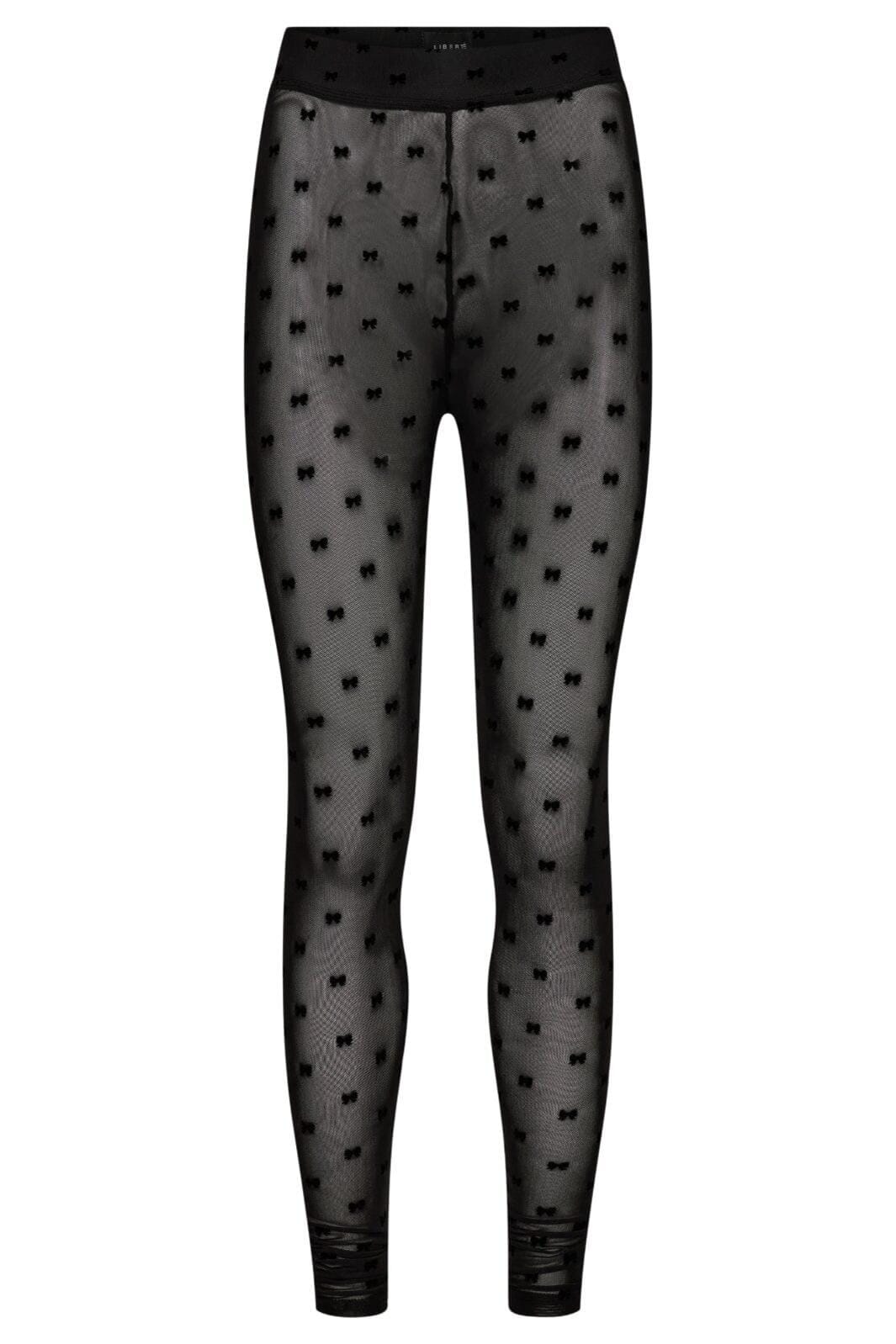 Mesh leggings - leggings - Black Flock Bow