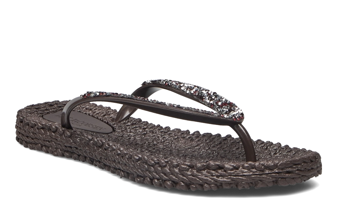 Flip Flop With Rhinestones - Prune