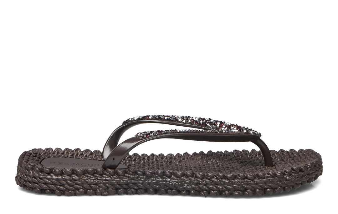 Flip Flop With Rhinestones - Prune